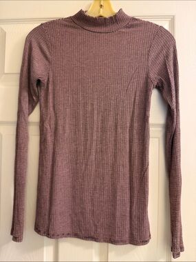 Anthropologie Postmark Striped Mock Neck Long Sleeve Top.